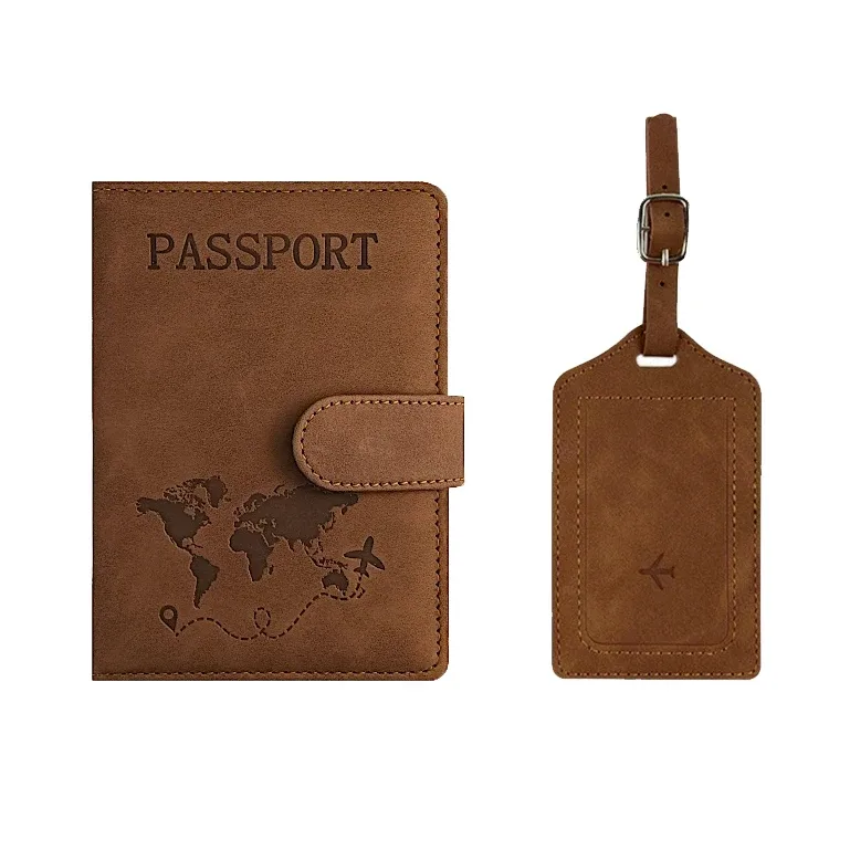 porte-passeport personnalisé, étiquette de bagage, boîte cadeau, accessoires de voyage tendance diy, vente en gros, gravure de logo, portefeuille de voyage
