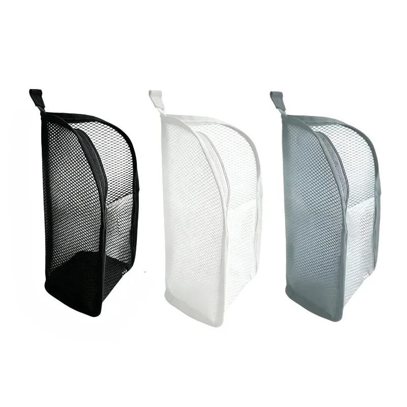 trousse de toilette portable en maille, organisateur de voyage suspendu léger et pliable transparent pour brosse à dents et articles de voyage
