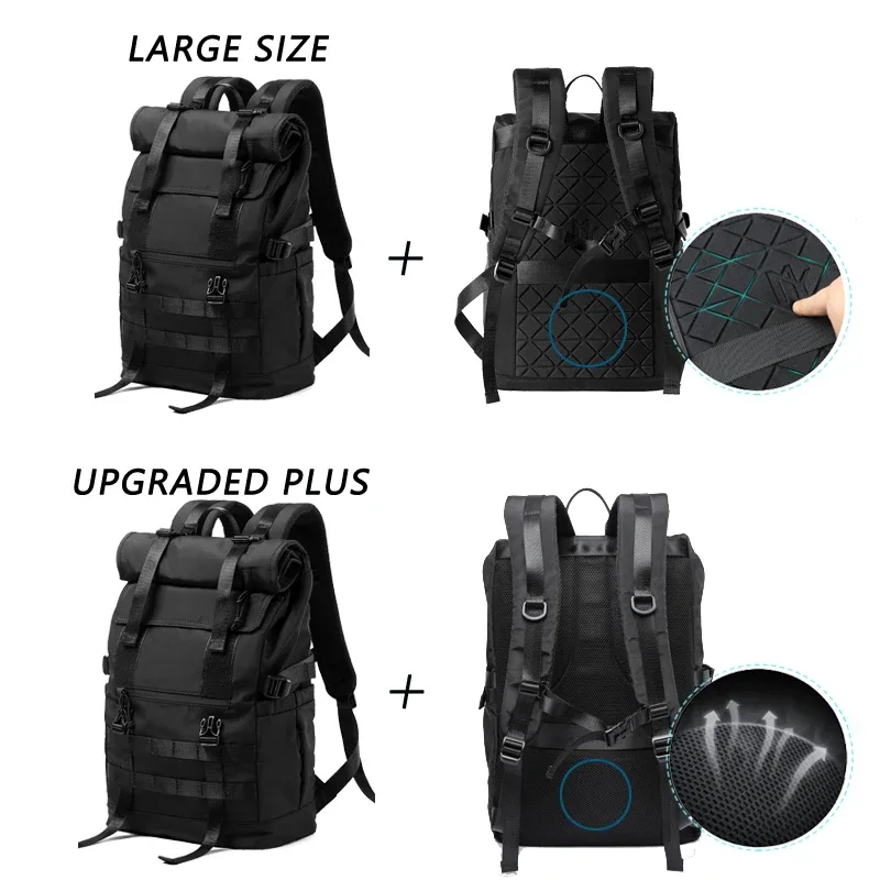 sac à dos à roulettes pour hommes, résistant à l'eau extensible, sac à dos pour ordinateur portable de 17,3 pouces pour les voyages, sac à dos de 40 litres maximum