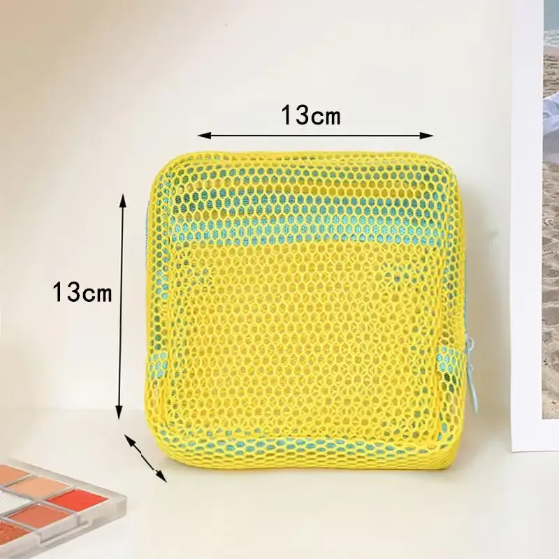 sac de maquillage en maille pour femmes, sac de rangement pour cosmétiques, sac de toilette portable de voyage, sac de rangement pour sous-vêtements