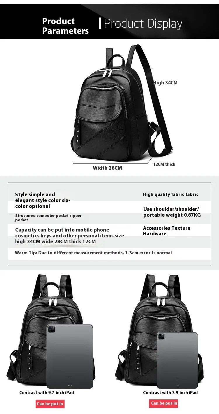 Nouveauté sac à dos en PU sac à main pour femmes sac à bandoulière sac à bandoulière souple grand sac à dos décontracté élégant