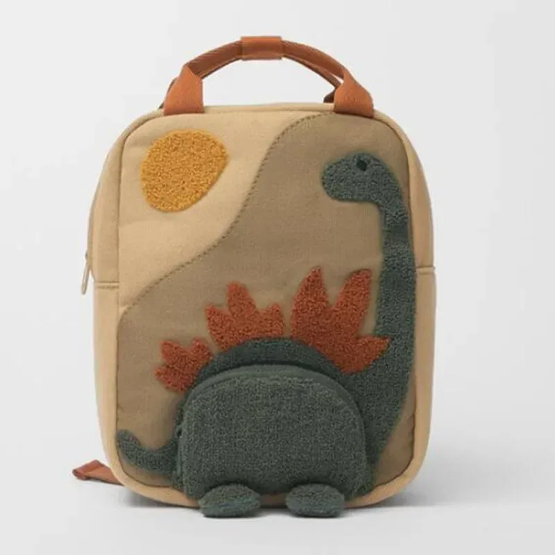 2025 nouveaux enfants et étudiants de la maternelle vont à l'école shopping toile dinosaure broderie dessin animé sac à dos personnalisé