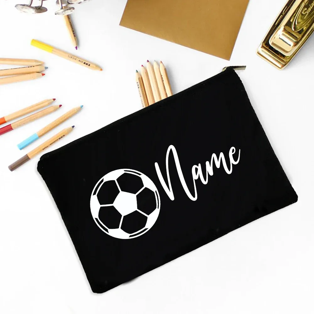 sac à crayons de football personnalisé, trousse à crayons avec nom personnalisé, fournitures de papeterie scolaire, sacs de rangement, cadeau de noël et d'anniversaire pour enfant