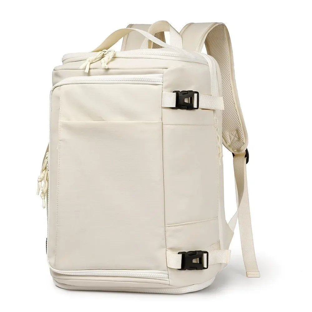 sac à dos de bagage léger de style boîte, sac à dos de voyage unisexe de grande capacité avec sac à chaussures, sac à dos de cabine anti-rayures pour collège