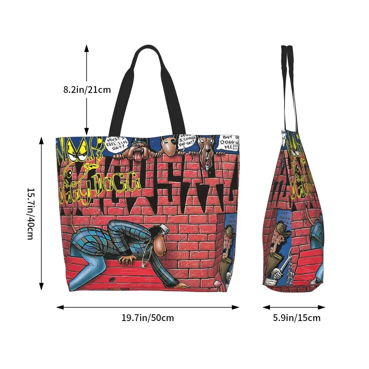 snoop dogg doggystyle shopping sac fourre-tout toile grande capacité sacs à bandoulière shopper épicerie sac à main pour les femmes