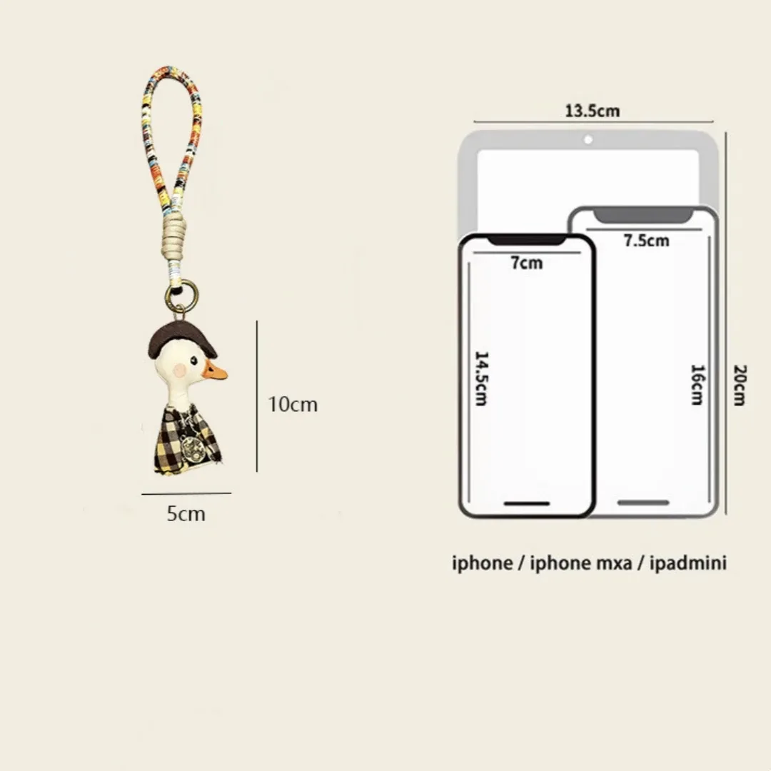 porte-clés fait à la main, adorable animal de dessin animé, à la mode, pendentif animal en tissu artisanal pour sac à dos de décoration