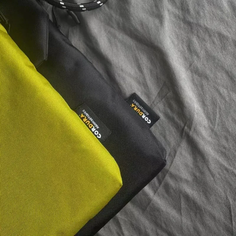 sac à bandoulière compact goldwin twist rope avec rabat, pour homme et femme, noir et jaune, sacoche de téléphone, pochette zéro, sacs à dos polyvalents