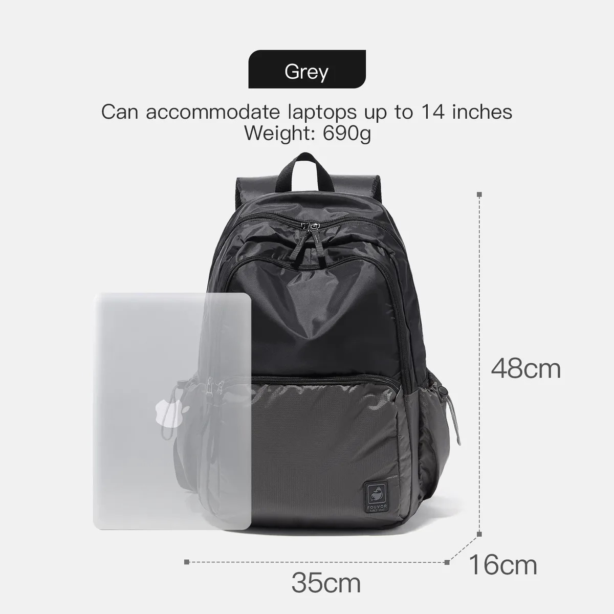 fouvor hommes sacs à dos ordinateur portable voyage d'affaires avion cabine sac à dos sport décontracté sacs d'affaires mode sac d'école 3027-09