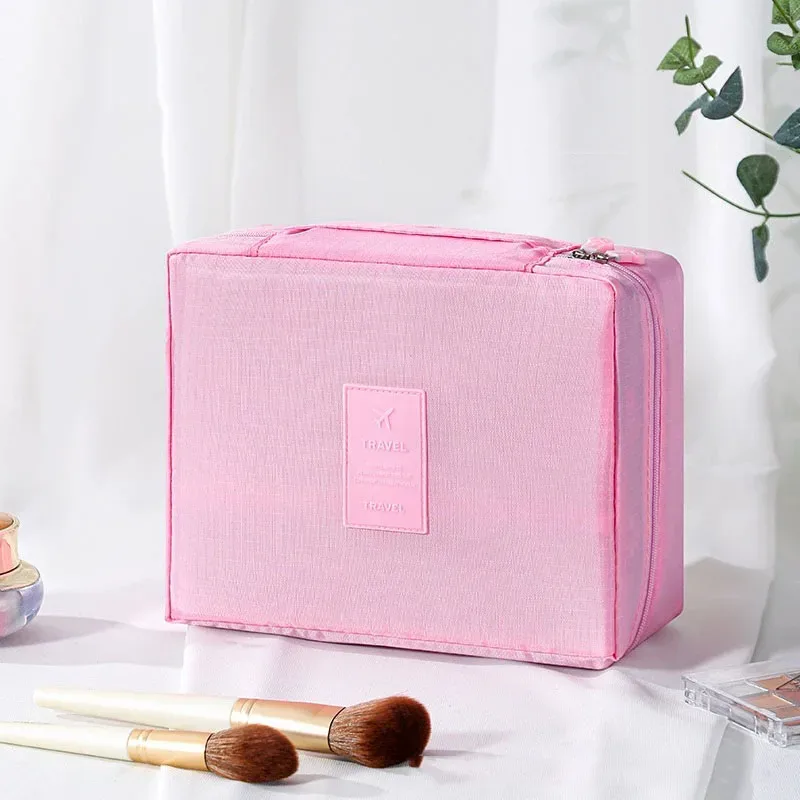 trousse de toilette de voyage à imprimé floral, organiseur de cosmétiques imperméable avec poignée pour femmes et filles