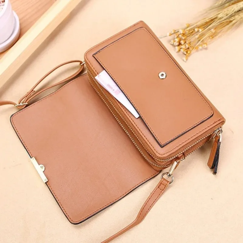 portefeuille coréen pour femmes, sac à main multi-cartes, grande capacité, sac à bandoulière décontracté, paquet de téléphone portable, nouveau style à la mode