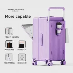 valise jean capacité grande compartiment séparé doublure confortable voyage antichoc serrure sécurité roues violettes