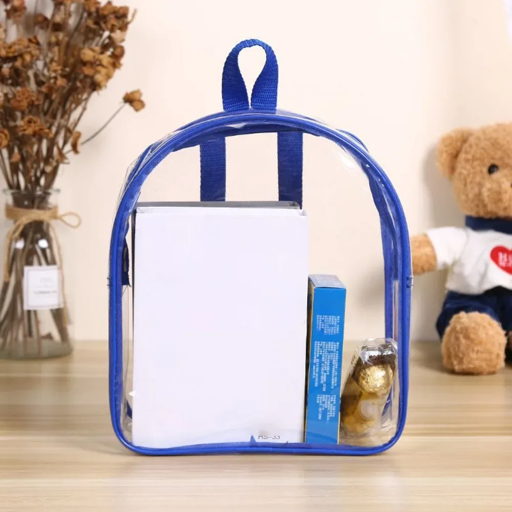 nouveau sac à dos transparent imperméable, petit sac à dos en pvc transparent, fermeture éclair, rangement, sacs à dos d'été