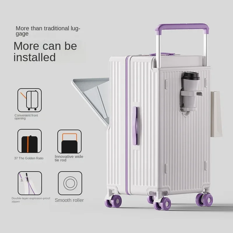 valise pc radiateur jaune rayures verticales poignée amovible roulettes toupie porte gobelet blanc rayures horizontales horizontales usage voyage