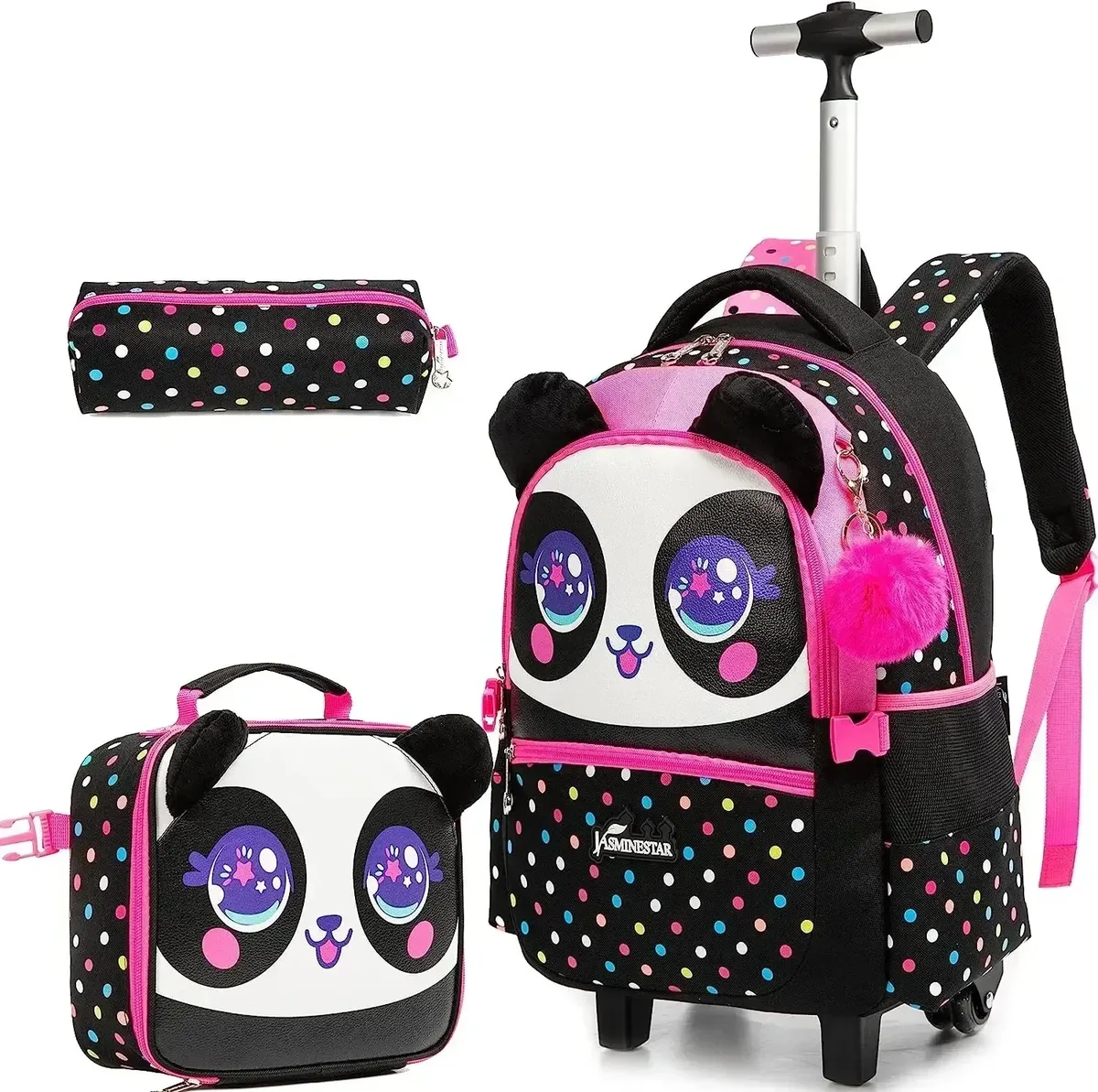 interrupteur sac à dos à roulettes pour filles, sacs à dos à roulettes pour élèves du primaire, bagages de voyage 3 en 1, valise à main, 3 pièces