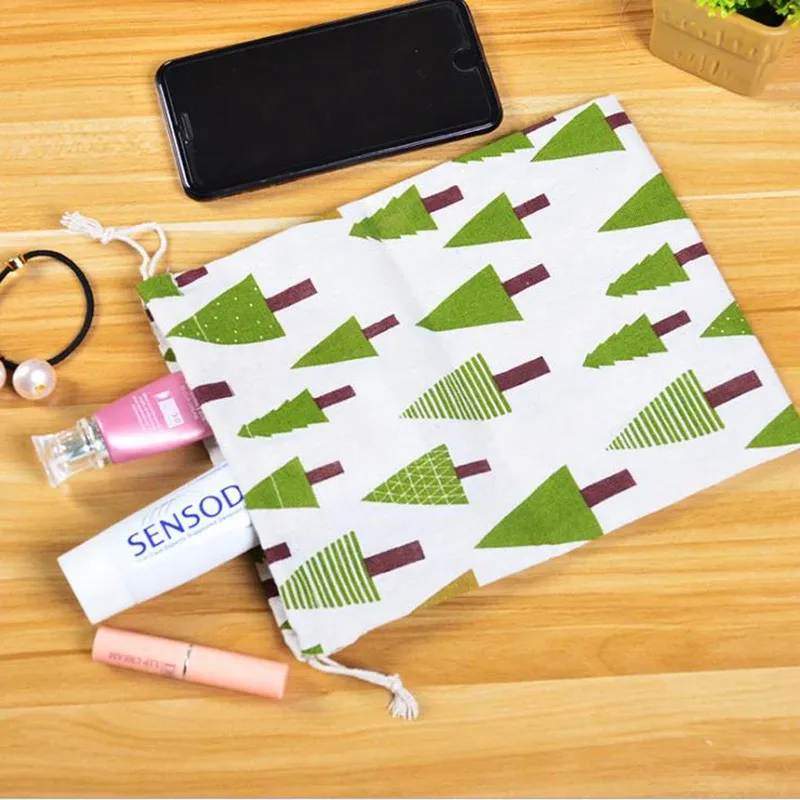 sac de rangement en coton lin pour femmes, fourre-tout de proximité, sacs cadeaux de noël
