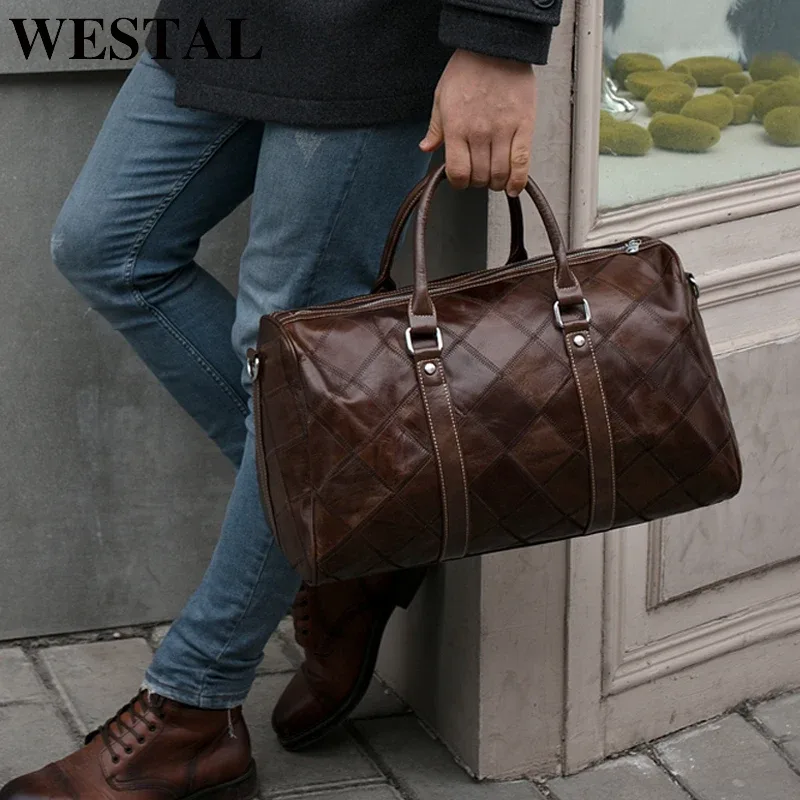 westal sacs de voyage pour hommes bagages à main sacs de sport en cuir véritable bagages en cuir sac de voyage valises sacs à main grand/semaine sac
