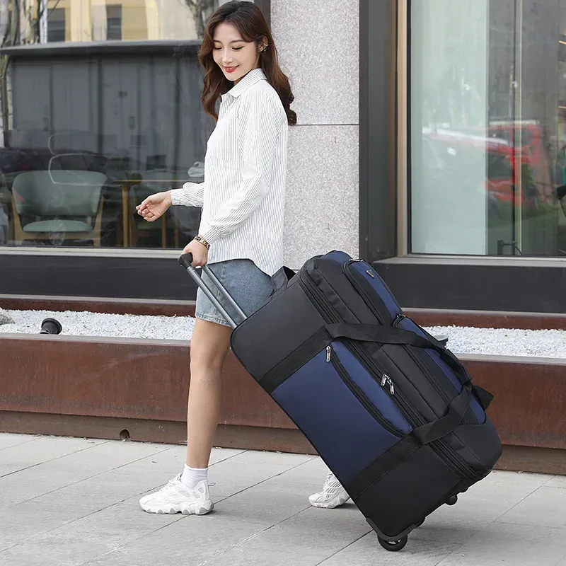 sac de voyage à roulettes oxford grill trolley, valise pliante, qualité, grande taille, organisateur de bagages, nouveau, 2025