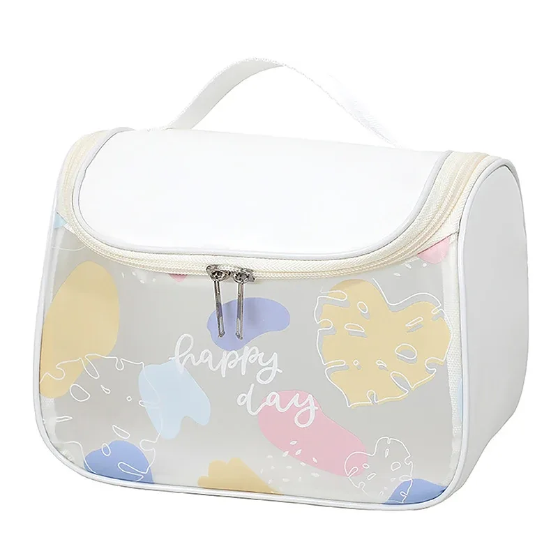 trousse cosmétique portable pour femme, trousse de maquillage, rangement de voyage, toilette, organisateur, étanche, pvc, transparent, fermeture éclair
