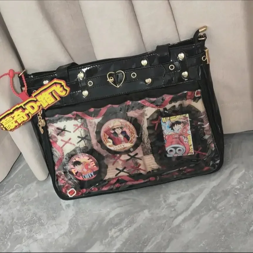 porte-cartes gothique noir rouge, insert de sac ita, décorations de sac, panneau organisateur, ruban en dentelle, accessoires de sac ita