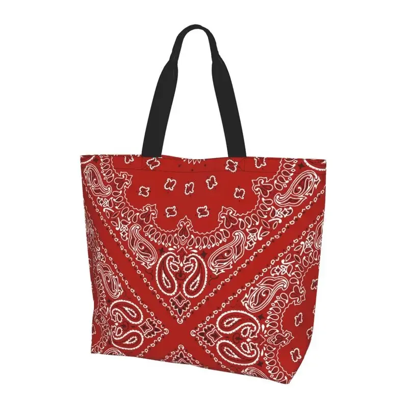 sac fourre-tout blanc à motif paisley coloré noir et rouge, grande capacité, sac à bandoulière, sacs à main pour femmes, sacs de courses