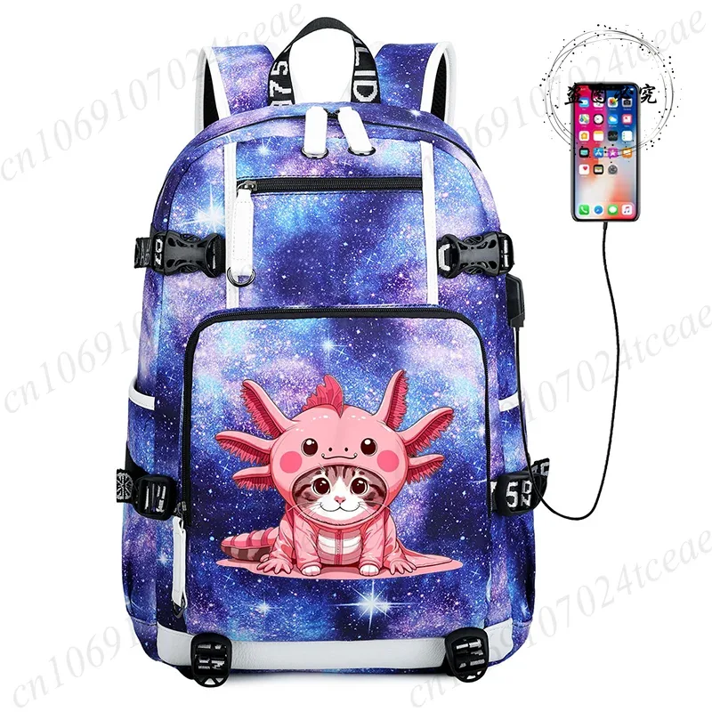 sac dos toile animaux bleu violet galaxie humour compartiment intérieur poignées latérales courbe physiologique dos usage étudiant transport matériel