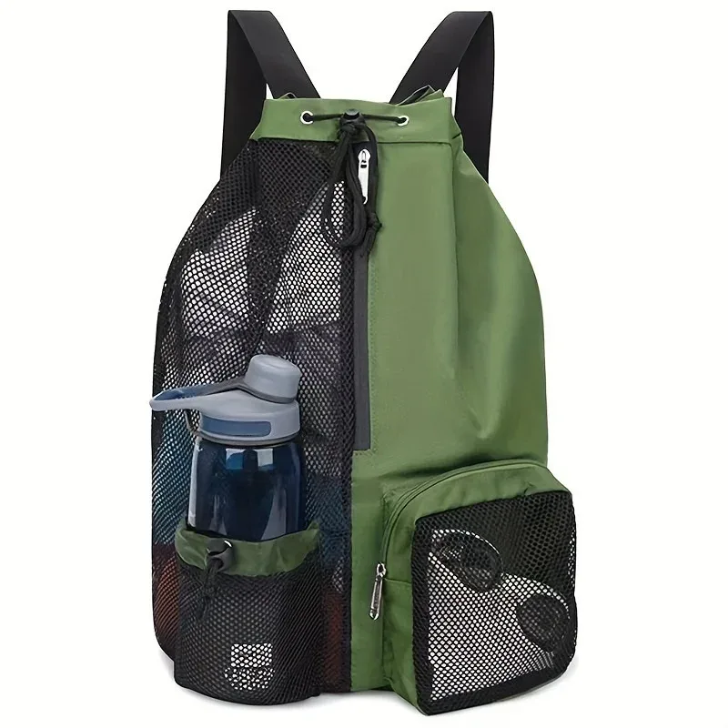 sac de bain en maille avec cordon de serrage, sac à dos de plage polyvalent avec poche humide pour la natation, la salle de sport et l'équipement d'entraînement