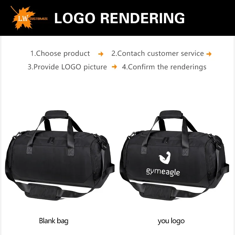 sac de voyage de grande capacité avec logo imprimé, sac de rangement de sport de boxe, sac de sport à motif personnalisé