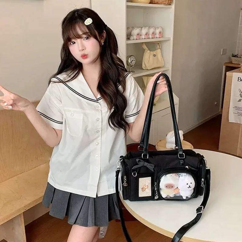 sacs à bandoulière y2k bow ita pour fille, sac transparent de grande capacité, sac à bandoulière pour exposition de bande dessinée, mignon, sacs à main d'exposition diy, nouvelle collection