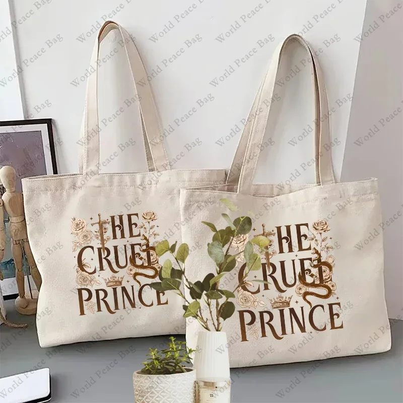 sac fourre-tout en toile à motif the cruel prince, 1 pièce, sac à bandoulière pour voyage, trajet quotidien, sac de courses réutilisable pour femmes, meilleur cadeau