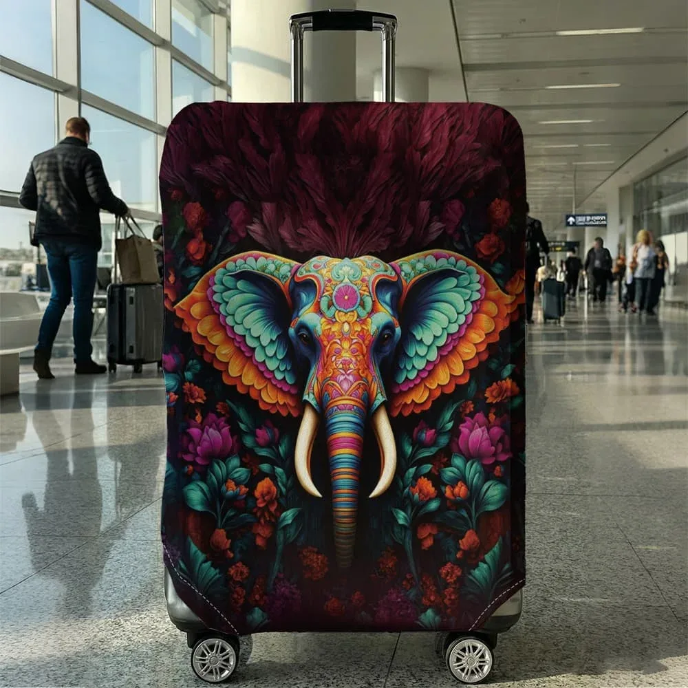 housse de protection pour bagages elephant flower, adaptée aux housses de 18 à 32 pouces, gants de protection pour poignée, accessoires de voyage