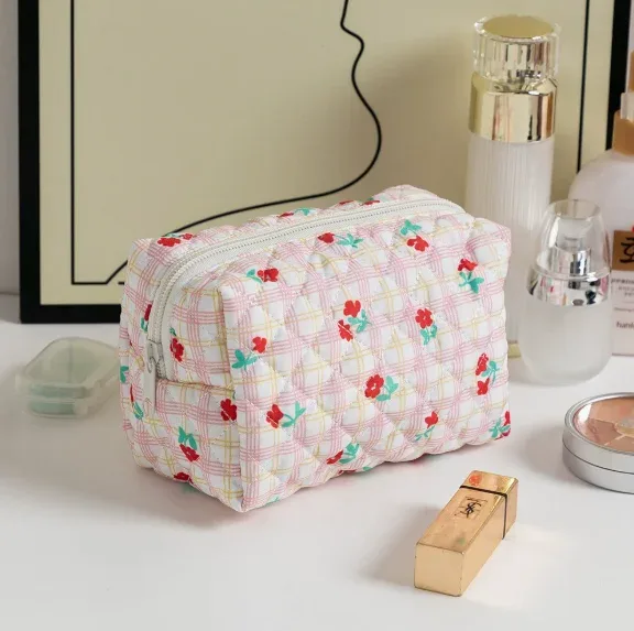 pochette de maquillage brodée de fleurs personnalisée, grande capacité, pochette cosmétique, cadeaux de demoiselle d'honneur, cadeau de fête des mères, sac organisateur de maquillage