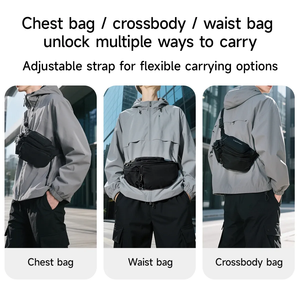 tigernu sacs de poitrine sac à bandoulière pour hommes sacs banane pour hommes sac de hanche sac à bandoulière hommes sac à bandoulière seins pour hommes sacs tactiques mâle