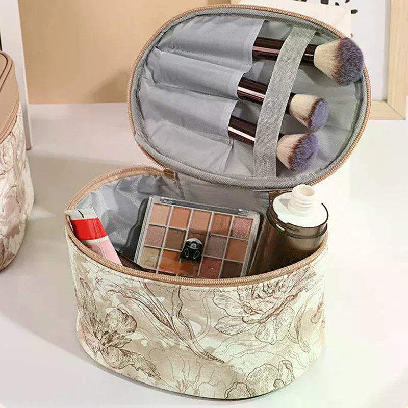 trousse de toilette transparente à imprimé floral, lot de 3, grande capacité, pochette de rangement pour maquillage portable pour femmes, voyage