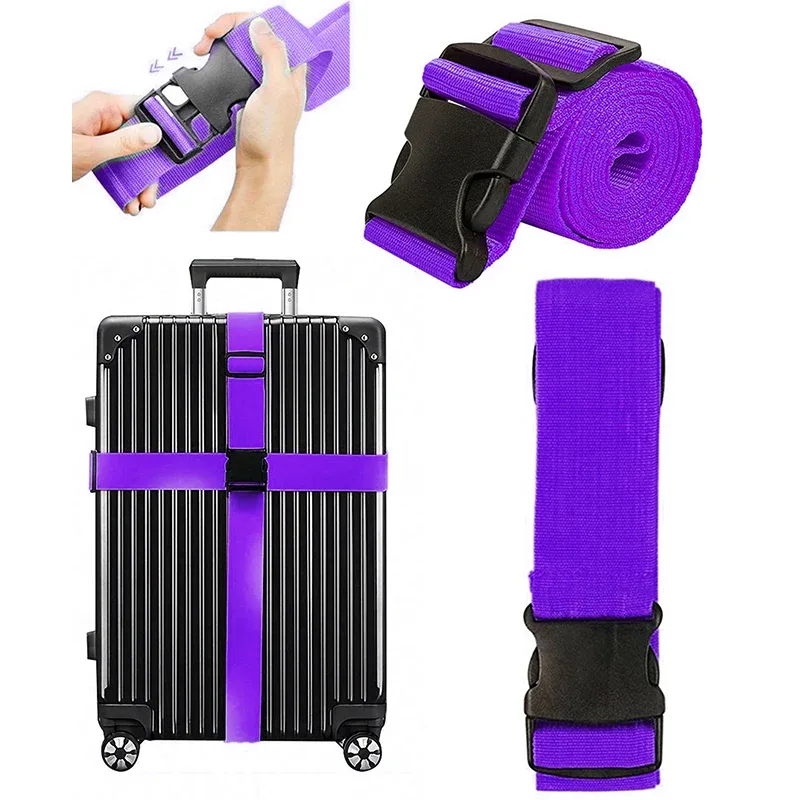 nouveau sangles de bagage droites pour valise, ceinture de bagage avec boucle de déverrouillage réglable, accessoire de voyage facilement identifiable