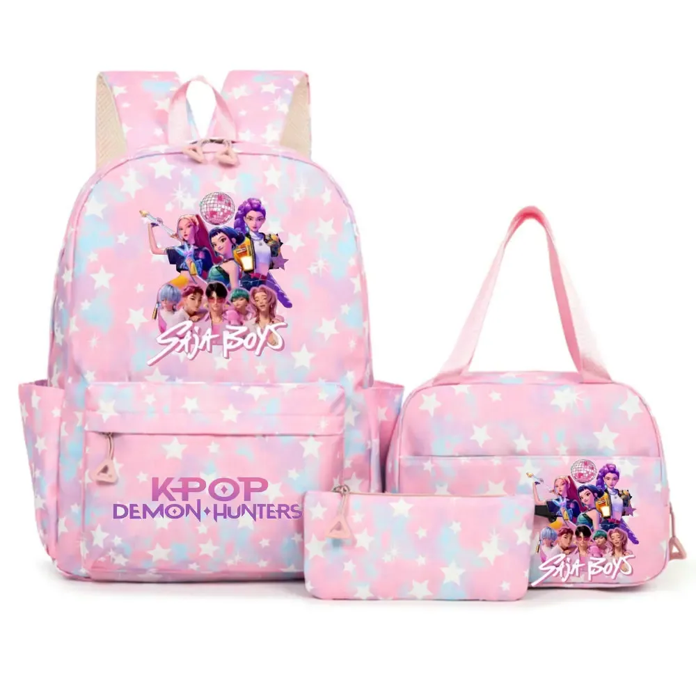 sacs à dos kpop demon hunters pour étudiants, sacs d'école pour adolescents, hommes et femmes, sac fourre-tout, pochette, sacs à dos en nylon pour voyage