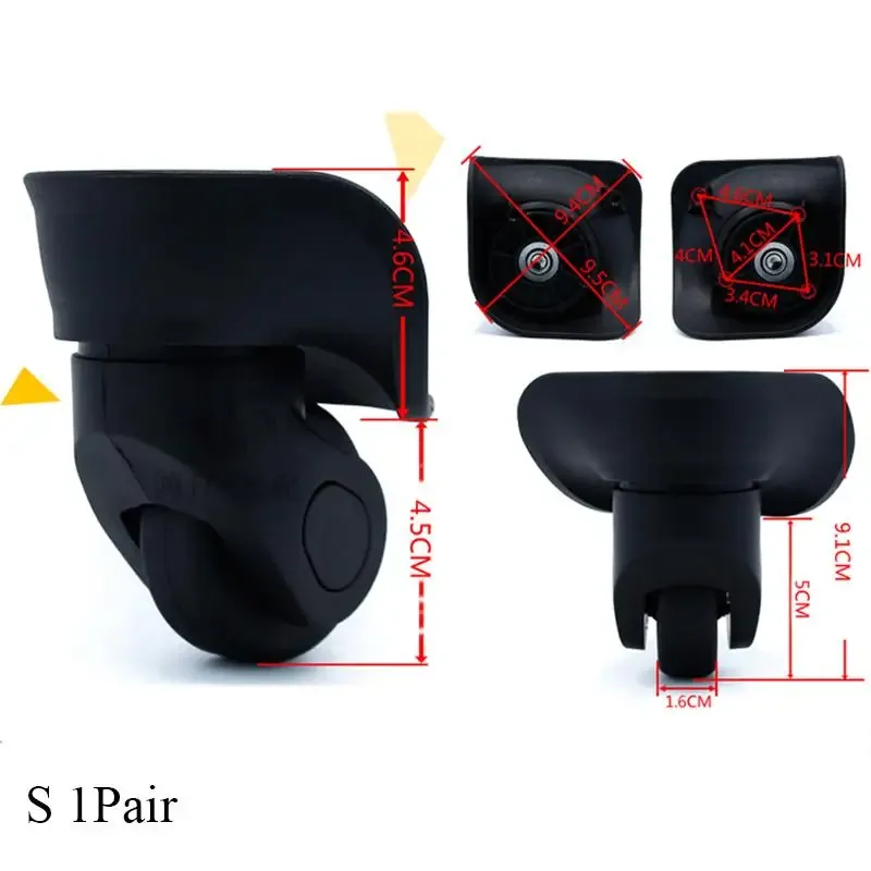 roues de remplacement pour valises, réparation, roulette à main, en caoutchouc, pièces de chariot pour boîte à peintures