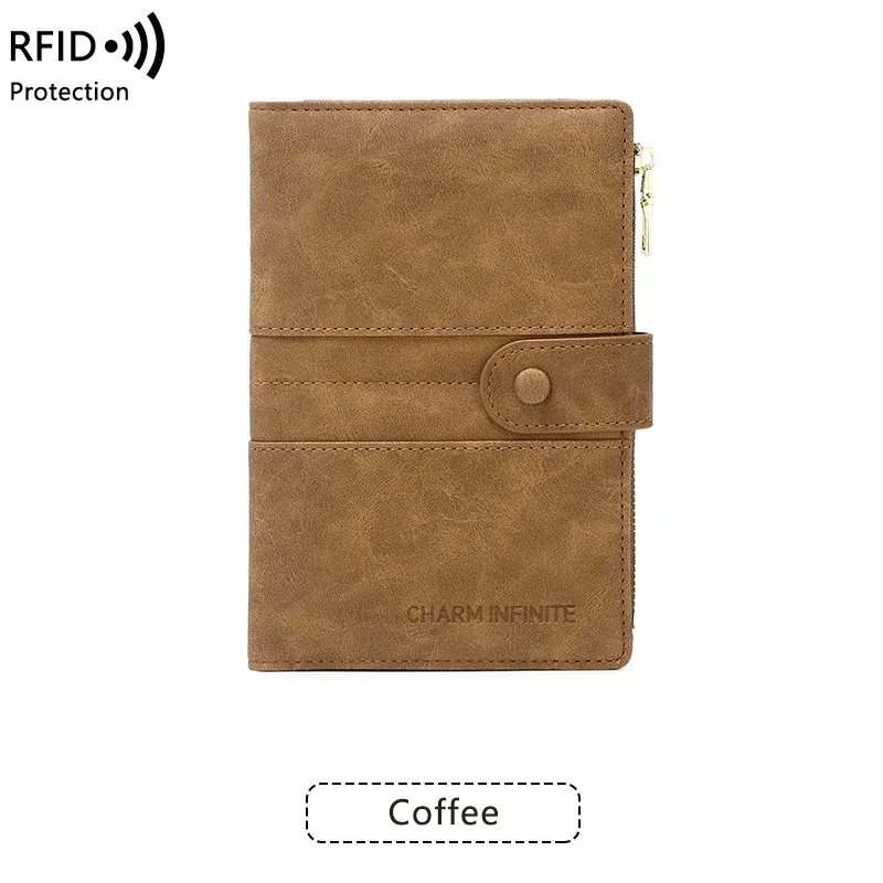 nouvelle pochette de passeport antivol rfid avec fermeture éclair, porte-documents multifonctionnel pour voyage