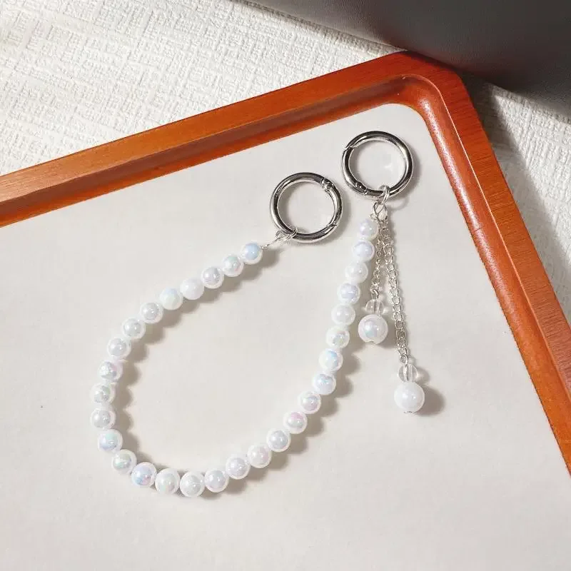 1/2 pièces mode perle cerise dentelle porte-clés chaîne sac charme tressé corde à la mode porte-clés pour sac à dos pendentif accessoires