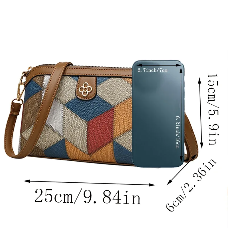 sac à dos de style neutre pour hommes et femmes, sac à bandoulière, sac à bandoulière unique ethnique de petite taille, combinaison de couleurs