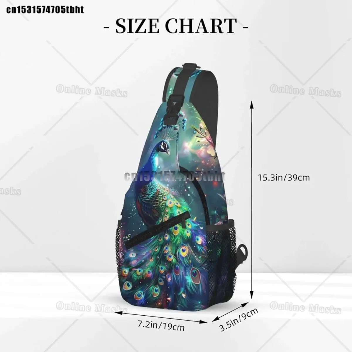 paon sac à bandoulière sac à dos bandoulière beau paon sac à bandoulière sac à dos sac de poitrine voyage randonnée décontracté sport sac à dos