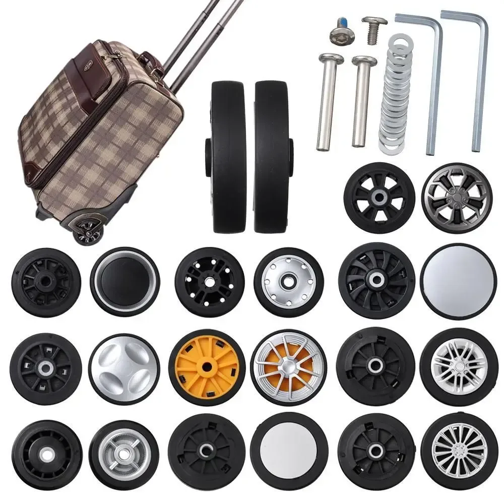 Roues de Remplacement avec Vis pour Bagages de Voyage, Valise, Essieux, Roulette Silays euse 49mm-56mm, Outil de Réparation DIY, 1/2 Pièces