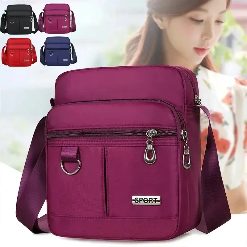 petit sac à bandoulière décontracté pour femmes, porte-monnaie multifonctionnel, portefeuille en nylon, sacoche étanche pour téléphone portable