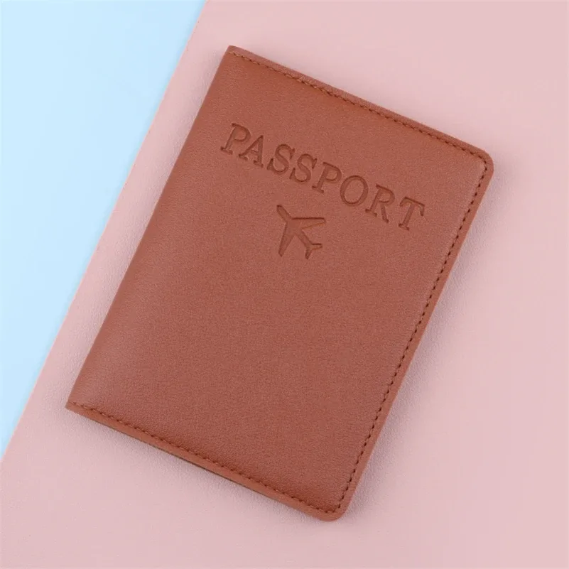 housse de passeport en cuir pu pour femmes et hommes, noir/rouge/rose/violet/bleu/marron/blanc/gris/jaune, étui de passeport pour hommes et femmes