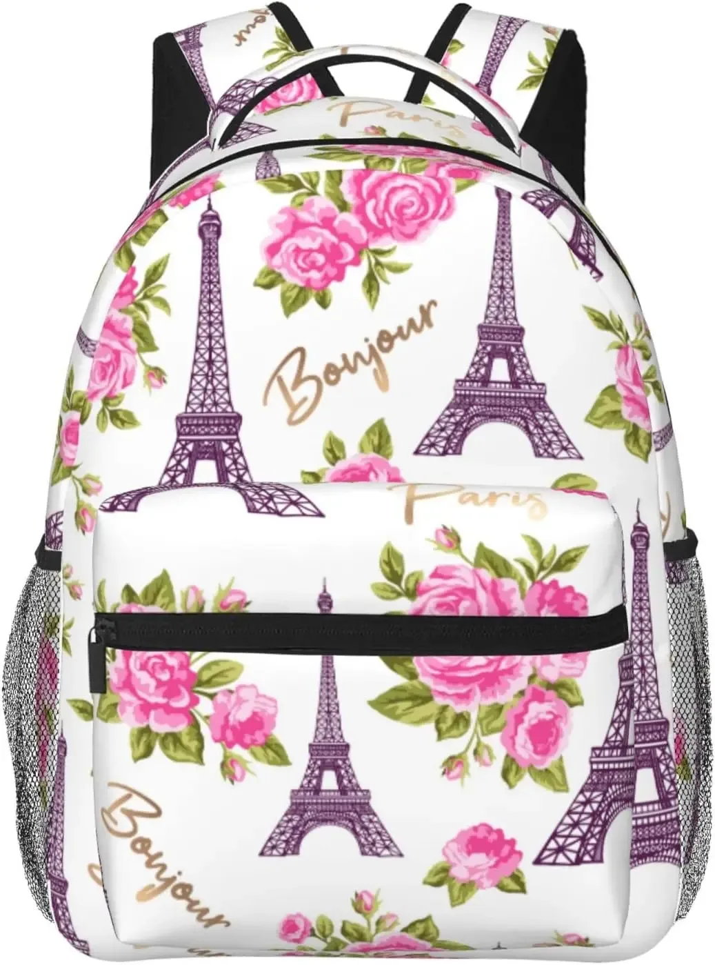 sac à dos léger à motif de fleurs roses rouges pour hommes et femmes, sac à dos universitaire, sac à dos décontracté, sac de voyage pour ordinateur portable