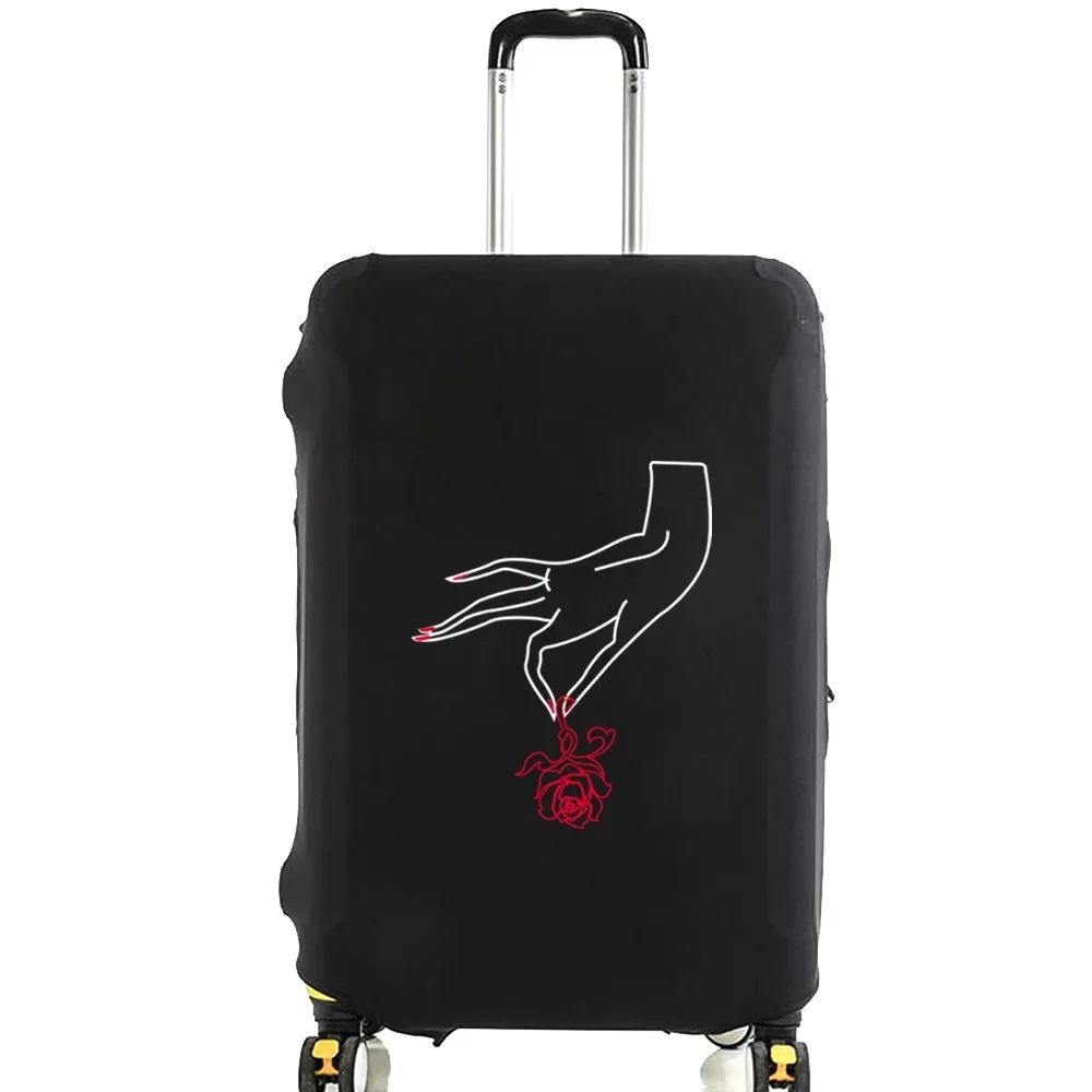 juste de bagage unisexe avec motif de série d'images blanches, sacs à poussière élastiques, valise à roulettes, étui à la mode, accessoires de voyage, 18 "-28"