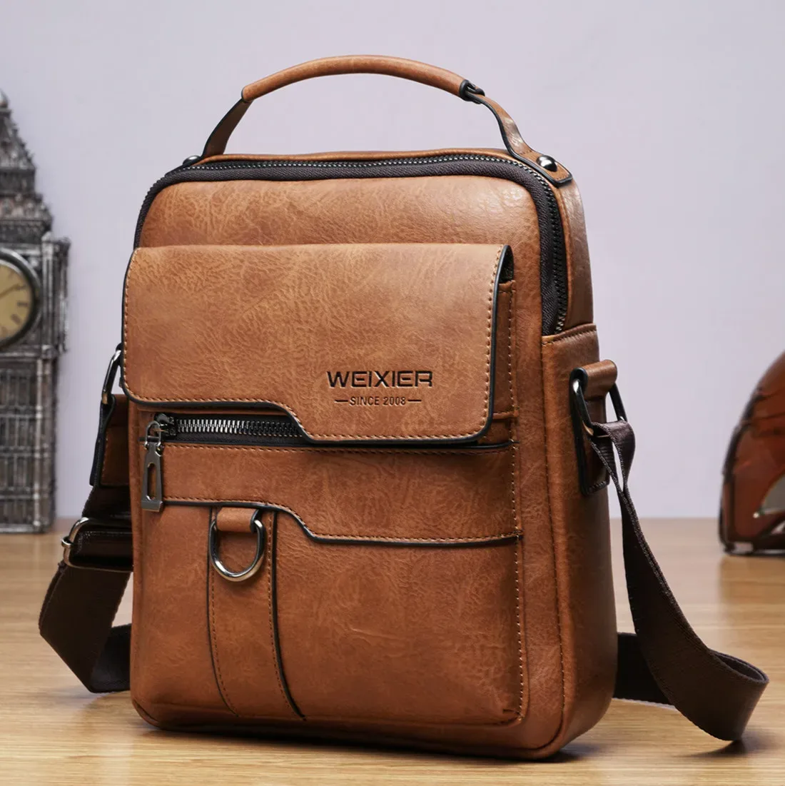 sac à bandoulière de marque pour hommes, pour ipad 9.7 pouces, sacs à rabat en cuir pu pour hommes, sacoche d'affaires solide, sac de voyage