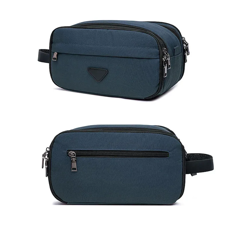nouveau sac de toilette de voyage pour hommes, grande capacité, tissu oxford, organisateur de maquillage cosmétique, kits dopp de rasage avec double compartiments