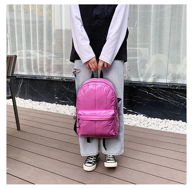 sacs à dos rembourrés en coton pour femmes, sacs d'école en duvet pour adolescents, sac de voyage design, grands sacs à main pour femmes, nouveau, 2021