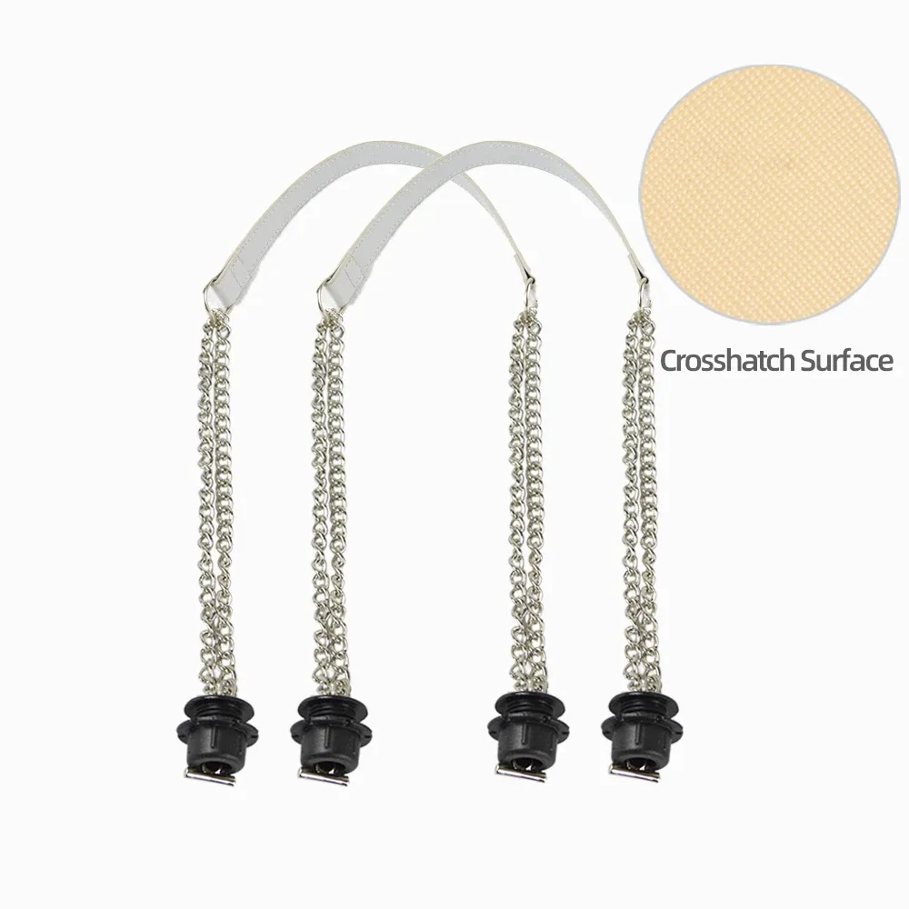 1 paire d'accessoires obag longues poignées en cuir sangles argent longue double chaîne sous les bras pour o sac fourre-tout femmes sacs à main à bandoulière