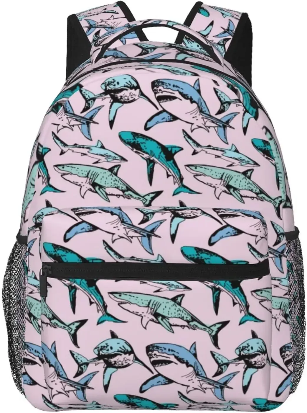 sac à dos shlavabo sharks pour hommes et femmes, sac à dos d'ordinateur, sac à livres, voyage, randonnée, camping, mode